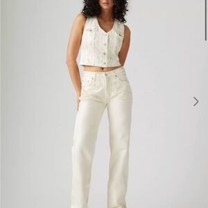 Levi's Off-White Straight Leg Jeans